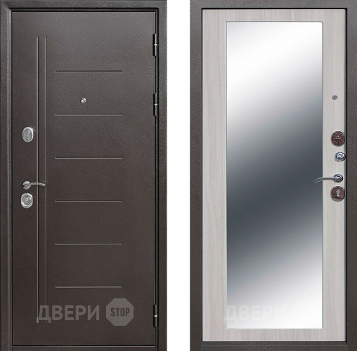 Входная металлическая Дверь Цитадель Троя с зеркалом Лиственница