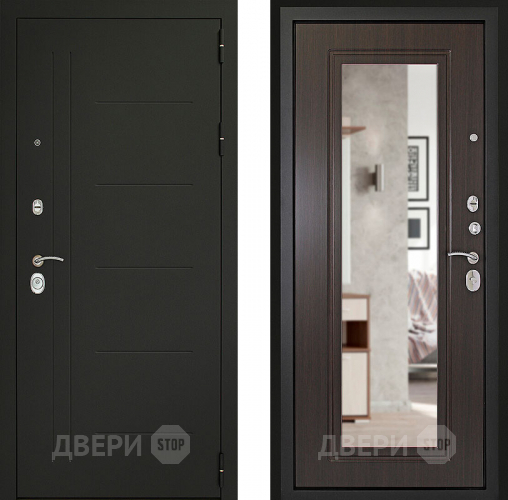 Входная металлическая Дверь (Дверной Континент) Сити - Z 3К с зеркалом Венге
