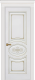 Межкомнатная дверь Дверь Премьер ДГ, белая эмаль, патина золото