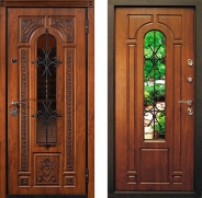 Дверь Юркас Лацио с ковкой и стеклом 860х2050 мм