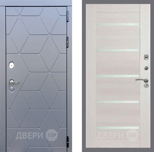 Входная металлическая Дверь Стоп КОСМО СБ-14 Лиственница беж