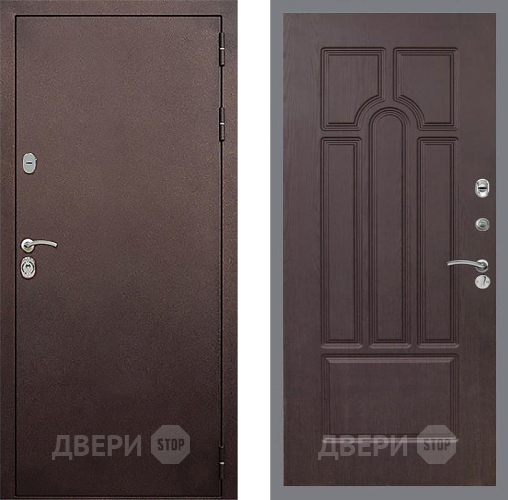 Входная металлическая Дверь Стоп КЛАССИК Медь ФЛ-58 Венге