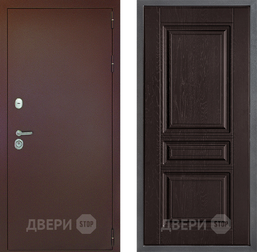 Входная металлическая Дверь Дверной континент Рубикон Медь Дизайн ФЛ-243 Дуб шоколадный