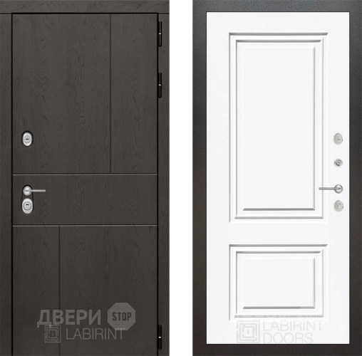 Входная металлическая Дверь Лабиринт (LABIRINT) Urban 26 Белый (RAL-9003)