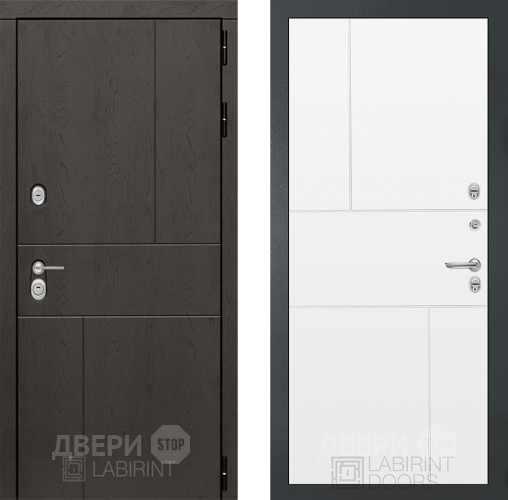 Входная металлическая Дверь Лабиринт (LABIRINT) Urban 21 Белый софт