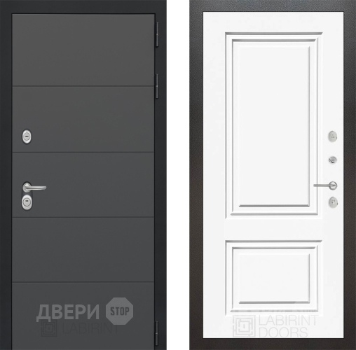 Входная металлическая Дверь Лабиринт (LABIRINT) Art 26 Белый (RAL-9003)
