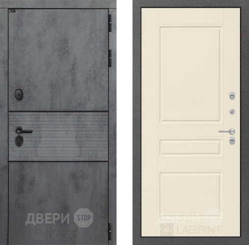 Входная металлическая Дверь Лабиринт (LABIRINT) Инфинити 03 Крем софт