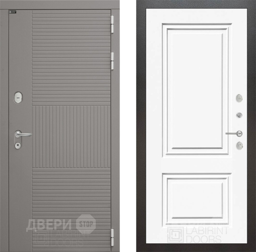 Входная металлическая Дверь Лабиринт (LABIRINT) Формо 26 Белый (RAL-9003)