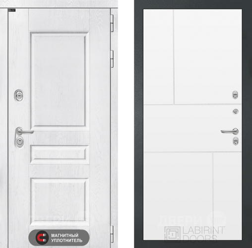 Входная металлическая Дверь Лабиринт (LABIRINT) Versal 21 Белый софт
