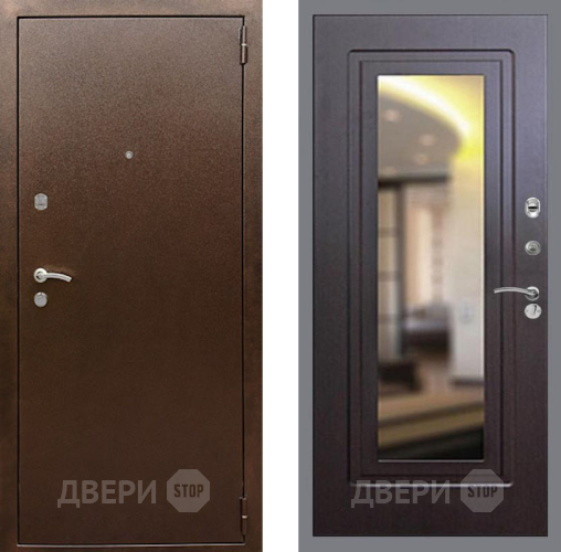 Входная металлическая Дверь Рекс (REX) 1А Медный Антик FLZ-120 Венге