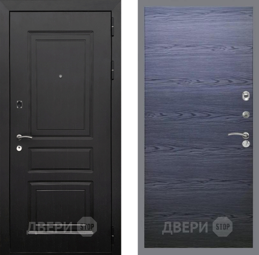 Входная металлическая Дверь Рекс (REX) 6 Венге GL Дуб тангенальный черный