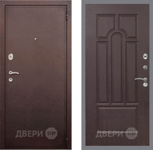Входная металлическая Дверь Рекс (REX) 2 Медный Антик FL-58 Венге