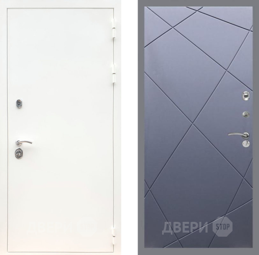 Входная металлическая Дверь Рекс (REX) 5 Белая Шагрень FL-291 Силк титан