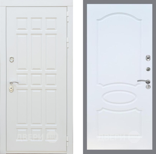 Входная металлическая Дверь Рекс (REX) 8 Силк Сноу FL-128 Белый ясень