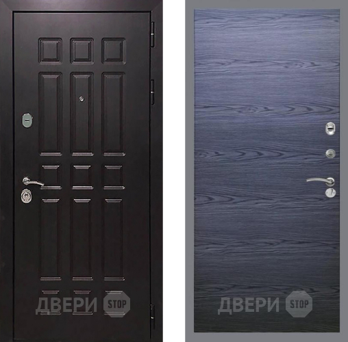 Входная металлическая Дверь Рекс (REX) 8 GL Дуб тангенальный черный