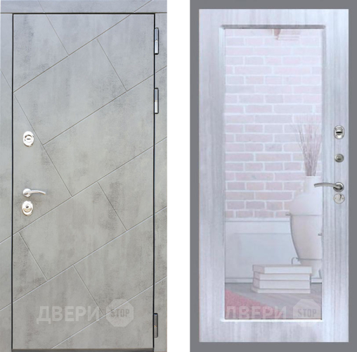 Входная металлическая Дверь Рекс (REX) 22 Зеркало Пастораль Сандал белый