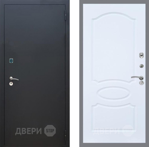 Входная металлическая Дверь Рекс (REX) 1A Черный Муар FL-128 Силк Сноу