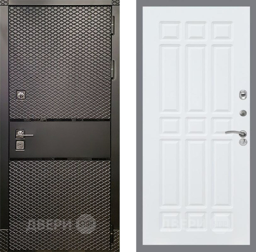 Входная металлическая Дверь Рекс (REX) 15 Черный Кварц FL-33 Силк Сноу