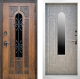 Входная металлическая Дверь Престиж TERMO с терморазрывом Лацио Орех White с окном и ковкой Бетон светлый