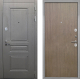 Входная металлическая Дверь Интекрон (INTECRON) Брайтон Графит Гладкая шпон Венге коричневый