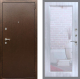Входная металлическая Дверь Рекс (REX) 1А Медный Антик Зеркало Пастораль Сандал белый