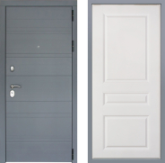 Дверь Заводские двери Лира Софт графит Стокгольм Белый софт 960х2050 мм