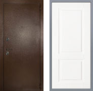 Дверь Заводские двери Эталон 3к антик медь Доррен Белый софт 960х2050 мм