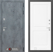 Дверь Лабиринт (LABIRINT) Бетон 11 Белый софт 860х2050 мм