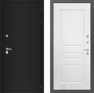 Дверь Лабиринт (LABIRINT) Classic шагрень черная 03 Белый софт 960х2050 мм