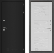 Дверь Лабиринт (LABIRINT) Classic шагрень черная 06 Белое дерево 960х2050 мм