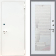 Дверь Рекс (REX) 1А Белая шагрень Зеркало Пастораль Белый ясень 960х2050 мм
